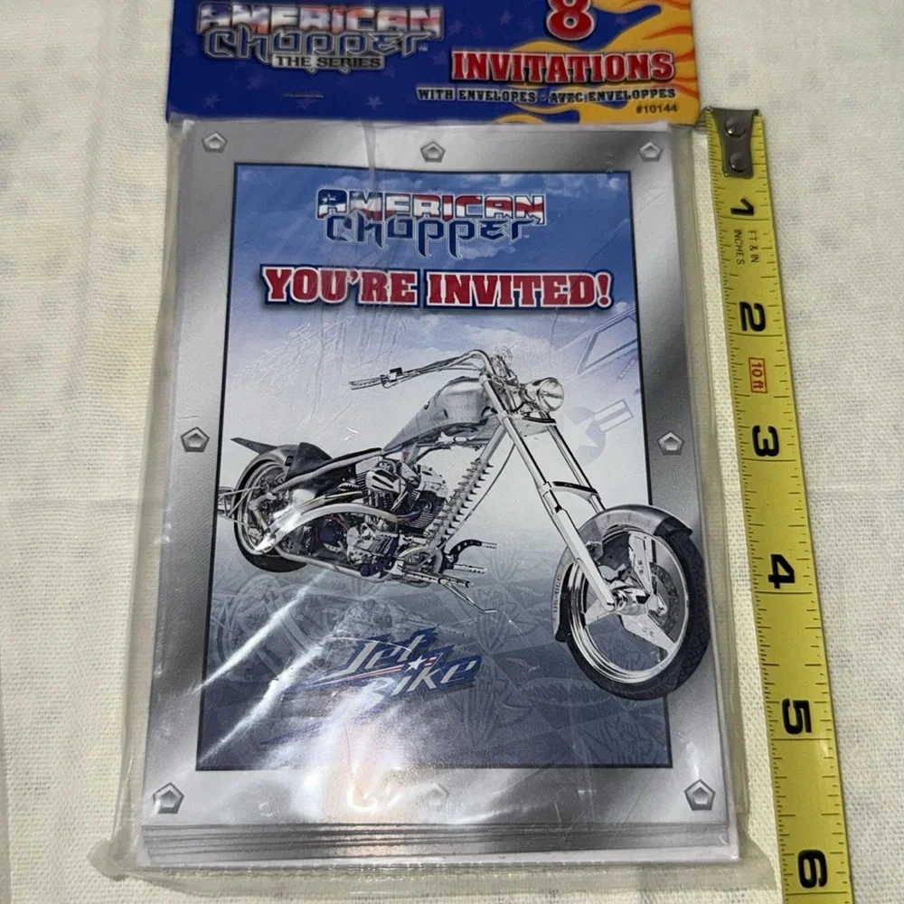American Chopper Party Invitations Lot of Two Each Package Has 8 Cards Biker